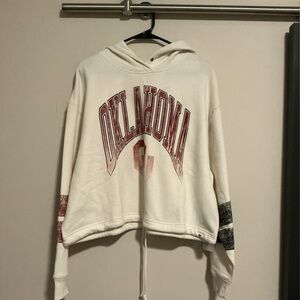 New! 47 Women's Cream and Red Oklahoma Sweater NWT Boomer Sooner Hoodie